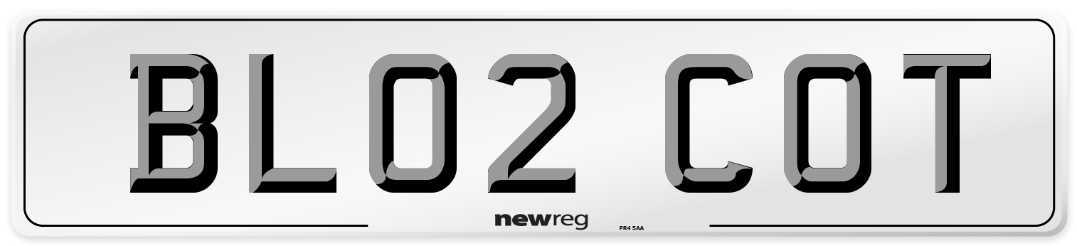 BL02 COT Number Plate from New Reg